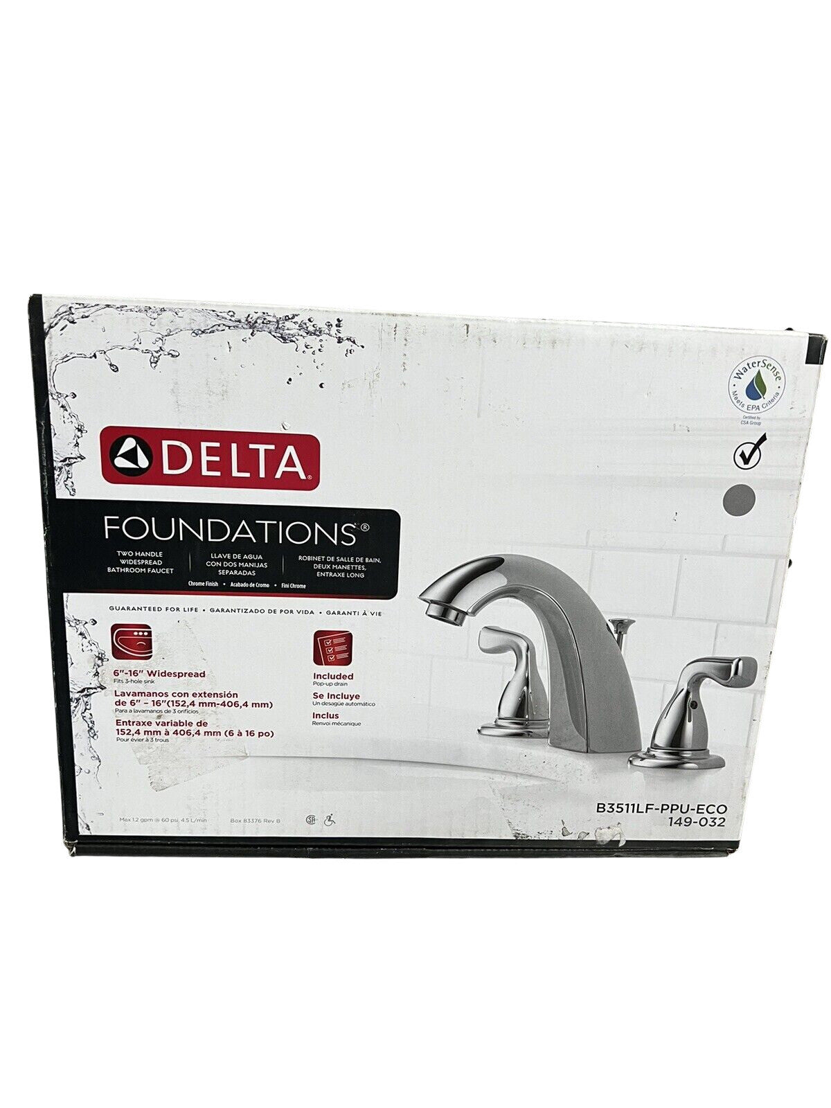 Delta Foundations 8 in. Widespread 2-Handle Bathroom Faucet in Chrome