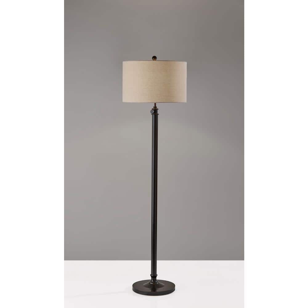 Barton 65.5 in. 1-Light Antique Bronze Bulb Pendant Standing Floor Lamp