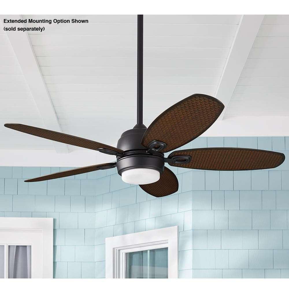 Daniel Island 52" LED Outdoor Ceiling Fan Matte Black Remote Home Decorators