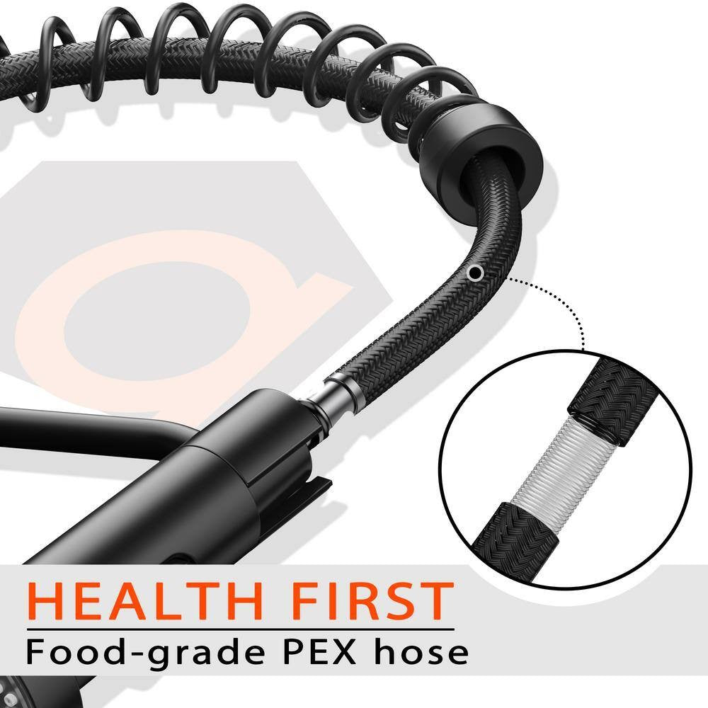 androme Single Handle Pull Down Sprayer Kitchen Faucet in Black