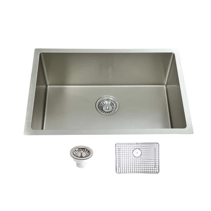 16-Gauge Stainless Steel 22 in. Single Bowl Undermount Kitchen Sink with Grid