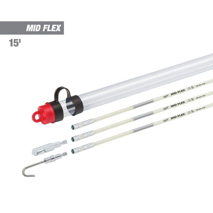 *3-PACK* Milwaukee 15 ft. Mid Flex Fiberglass Fish Stick Kit with Accessories