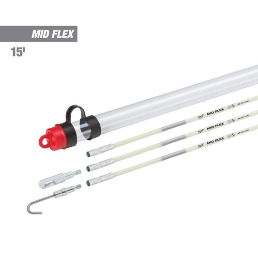 *3-PACK* Milwaukee 15 ft. Mid Flex Fiberglass Fish Stick Kit with Accessories
