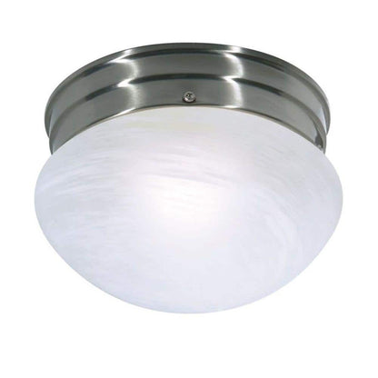 8" 1-Light Flush with Alabaster Glass Brushed Nickel Finish - SATCO-SF76-671