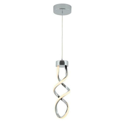 Artika Swirl 13-Watt Integrated LED Chrome Mini Pendant for Kitchen Island