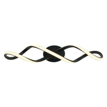 Artika Swirl 27 in. 1-Light Matte Black Modern Integrated LED Vanity Light Bar
