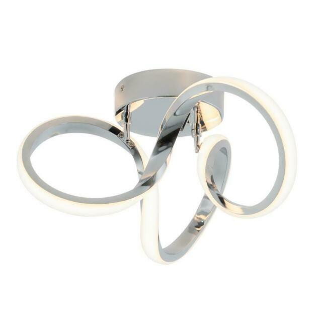 Artika Swirl 13 in. Modern Chrome LED Flush Mount Ceiling Light Fixture