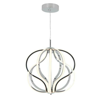 Artika Meridian 30-Watt 1 Light Chrome Modern Integrated LED Pendant Light Fixtu