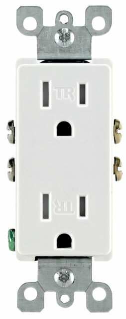 *10 PK* Leviton Decora 15 A 125V Tamper Resistant Duplex Outlet/Receptacle White