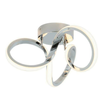 Artika Swirl 13 in. Modern Chrome LED Flush Mount Ceiling Light Fixture